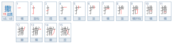 用“撒”的多音字可以组哪些词？