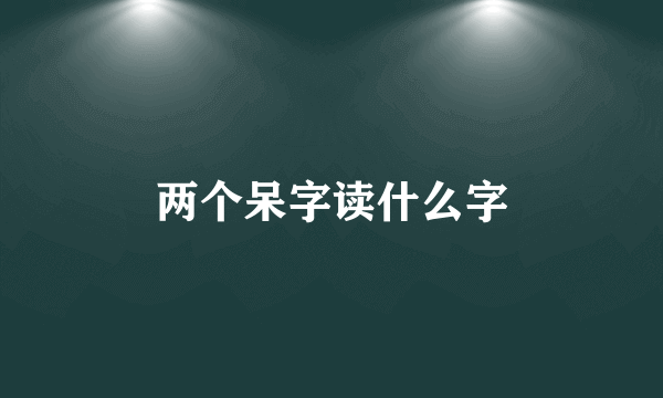 两个呆字读什么字