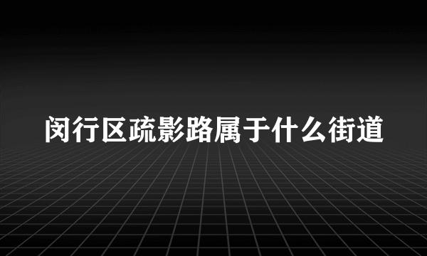 闵行区疏影路属于什么街道