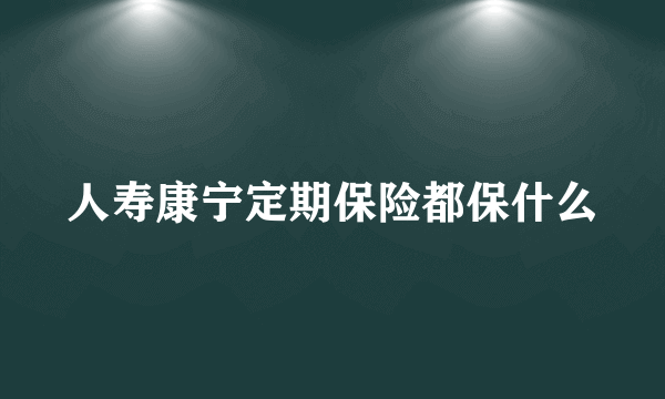 人寿康宁定期保险都保什么