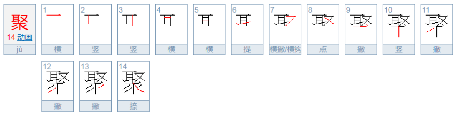 聚的笔顺怎么写