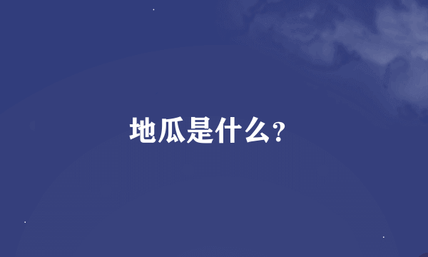 地瓜是什么？