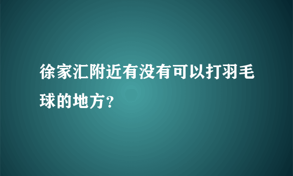 徐家汇附近有没有可以打羽毛球的地方？