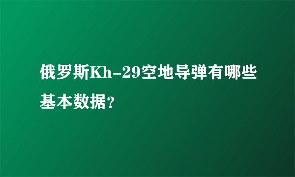 俄罗斯Kh-29空地导弹有哪些基本数据？