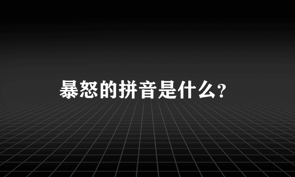 暴怒的拼音是什么？