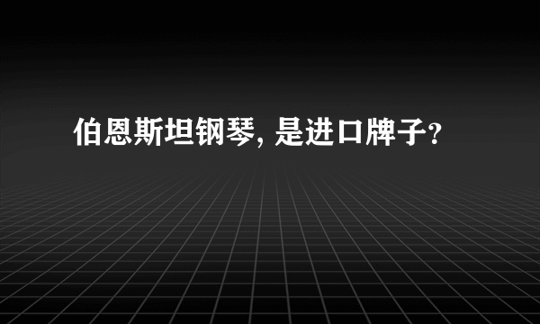 伯恩斯坦钢琴, 是进口牌子？