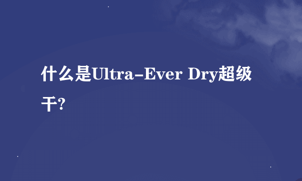 什么是Ultra-Ever Dry超级干?