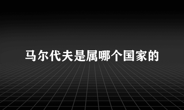 马尔代夫是属哪个国家的