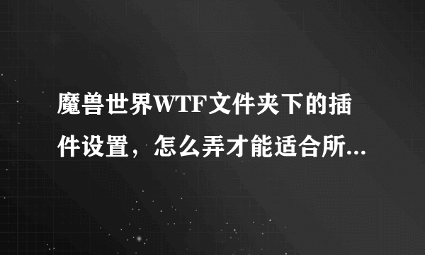 魔兽世界WTF文件夹下的插件设置，怎么弄才能适合所有人呢？