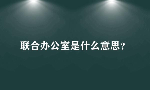 联合办公室是什么意思？