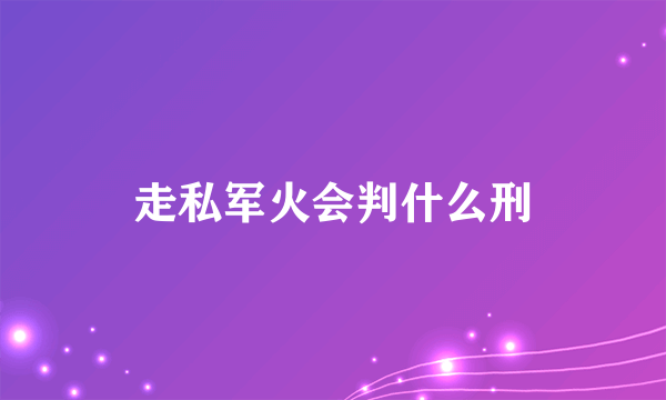 走私军火会判什么刑