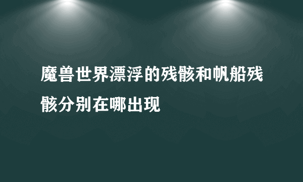 魔兽世界漂浮的残骸和帆船残骸分别在哪出现