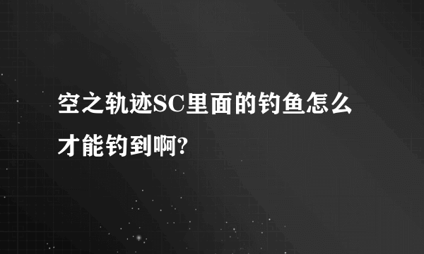 空之轨迹SC里面的钓鱼怎么才能钓到啊?