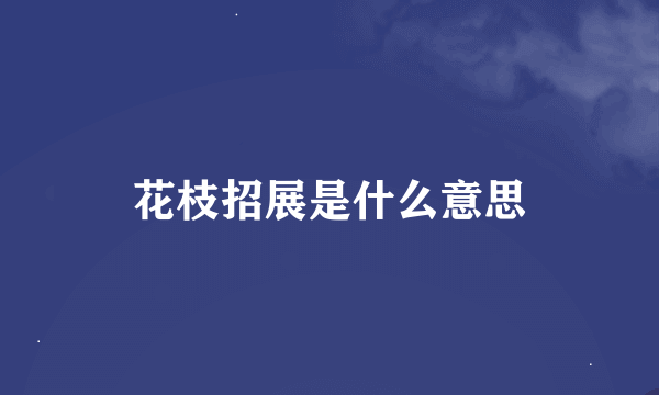 花枝招展是什么意思