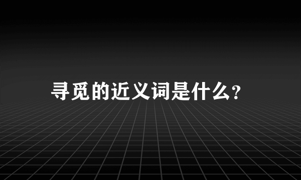 寻觅的近义词是什么？