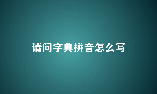 请问字典拼音怎么写