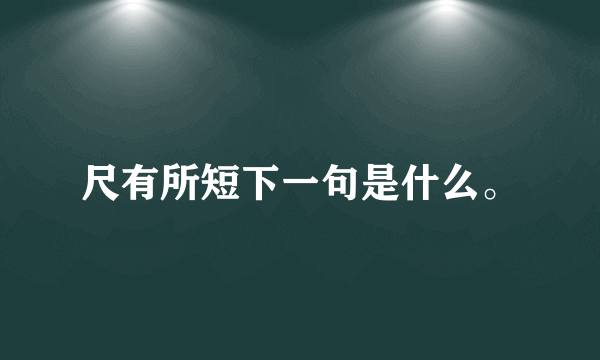 尺有所短下一句是什么。