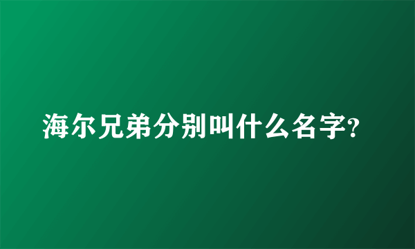 海尔兄弟分别叫什么名字？