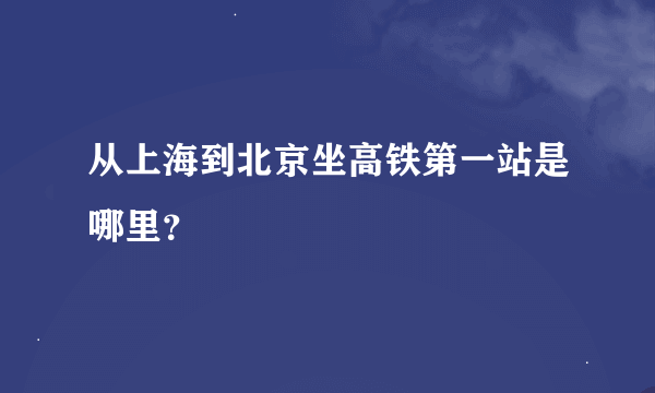 从上海到北京坐高铁第一站是哪里？