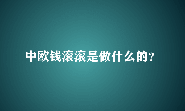 中欧钱滚滚是做什么的？