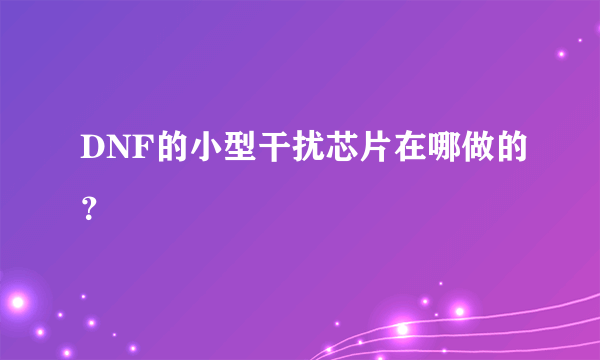 DNF的小型干扰芯片在哪做的？