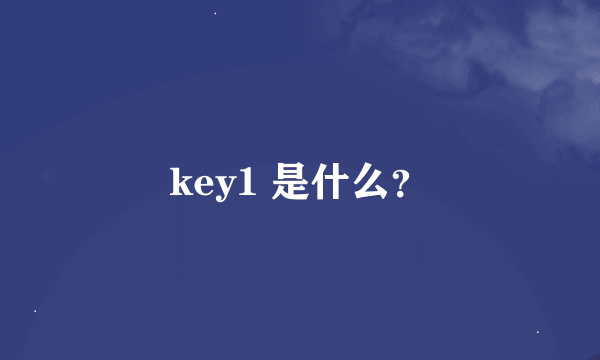 key1 是什么？