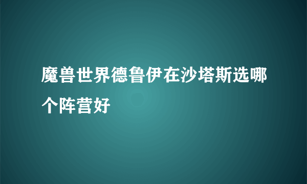 魔兽世界德鲁伊在沙塔斯选哪个阵营好