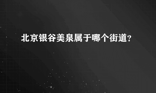 北京银谷美泉属于哪个街道？