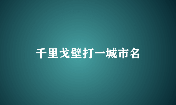 千里戈壁打一城市名