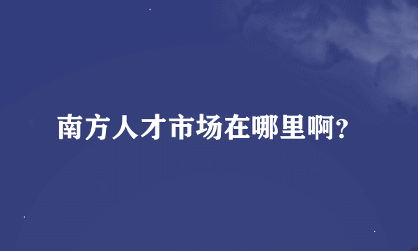 南方人才市场在哪里啊？