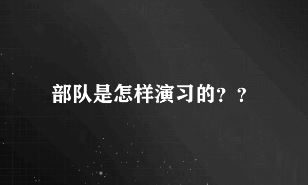 部队是怎样演习的？？