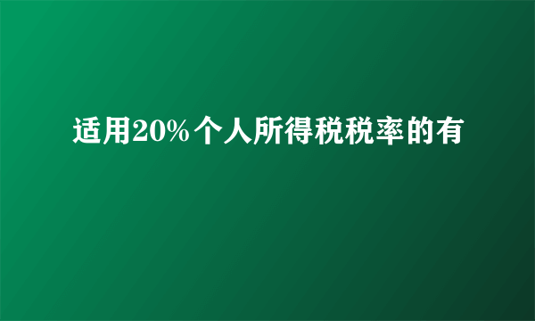 适用20%个人所得税税率的有