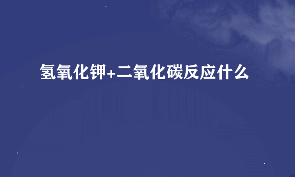 氢氧化钾+二氧化碳反应什么