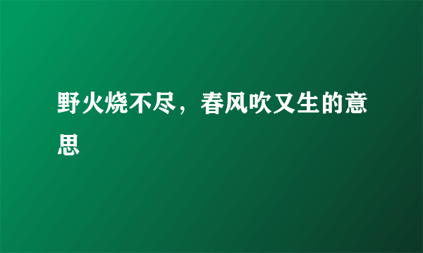 野火烧不尽，春风吹又生的意思