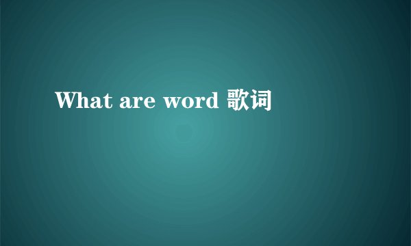 What are word 歌词