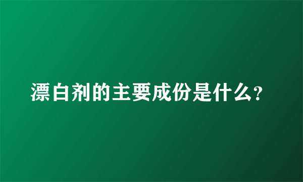 漂白剂的主要成份是什么？