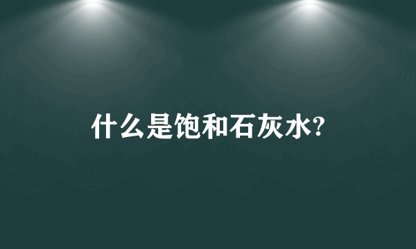 什么是饱和石灰水?