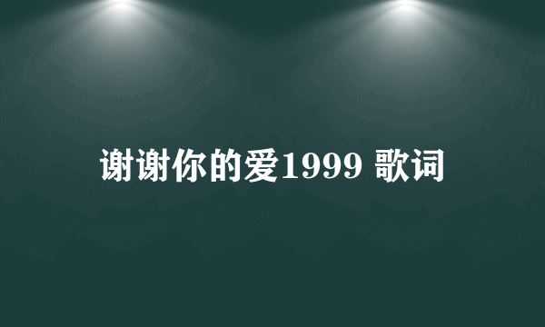 谢谢你的爱1999 歌词