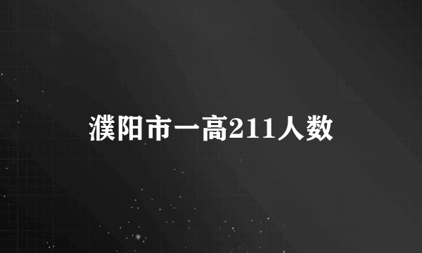 濮阳市一高211人数