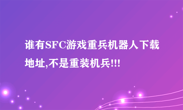 谁有SFC游戏重兵机器人下载地址,不是重装机兵!!!