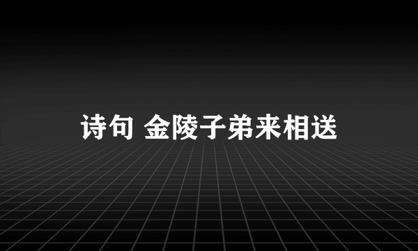 诗句 金陵子弟来相送