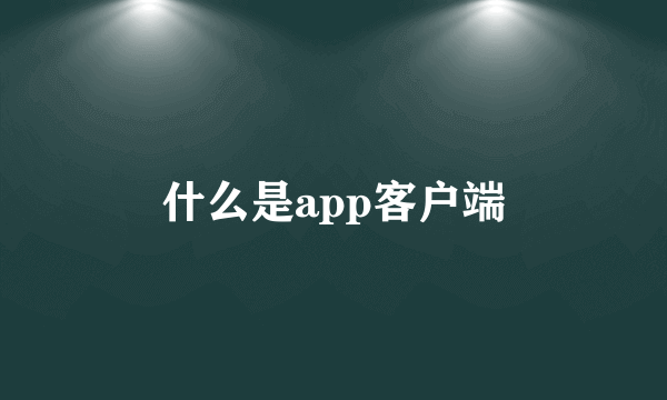 什么是app客户端