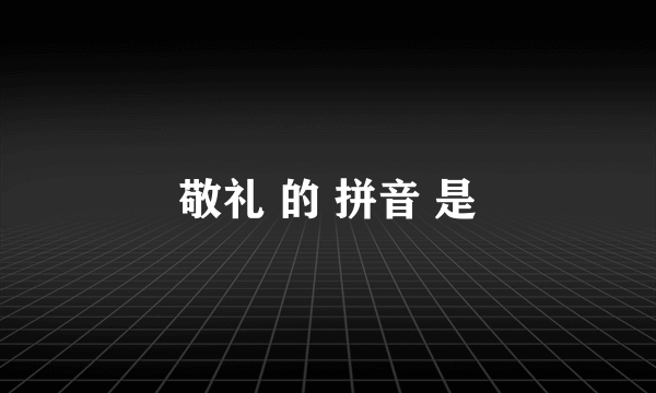 敬礼 的 拼音 是