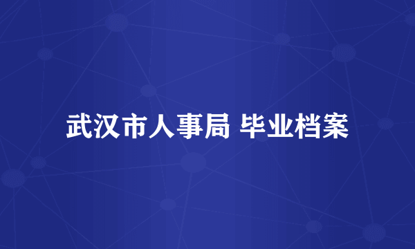 武汉市人事局 毕业档案