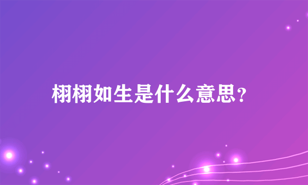 栩栩如生是什么意思？