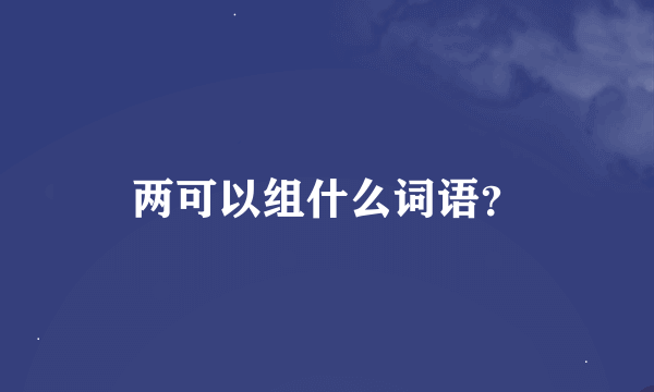 两可以组什么词语？