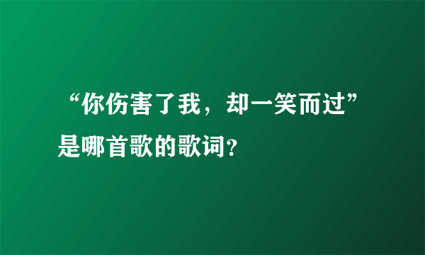 “你伤害了我，却一笑而过”是哪首歌的歌词？