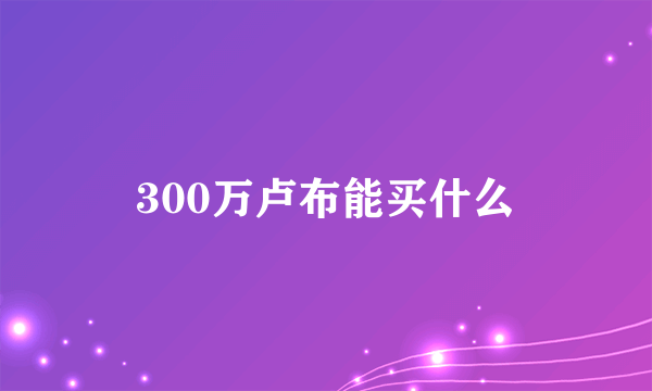 300万卢布能买什么