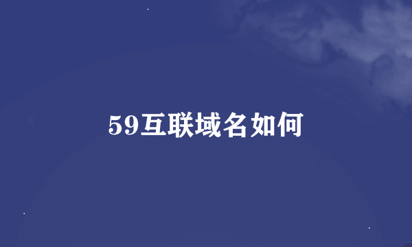 59互联域名如何