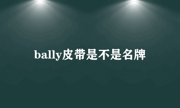 bally皮带是不是名牌